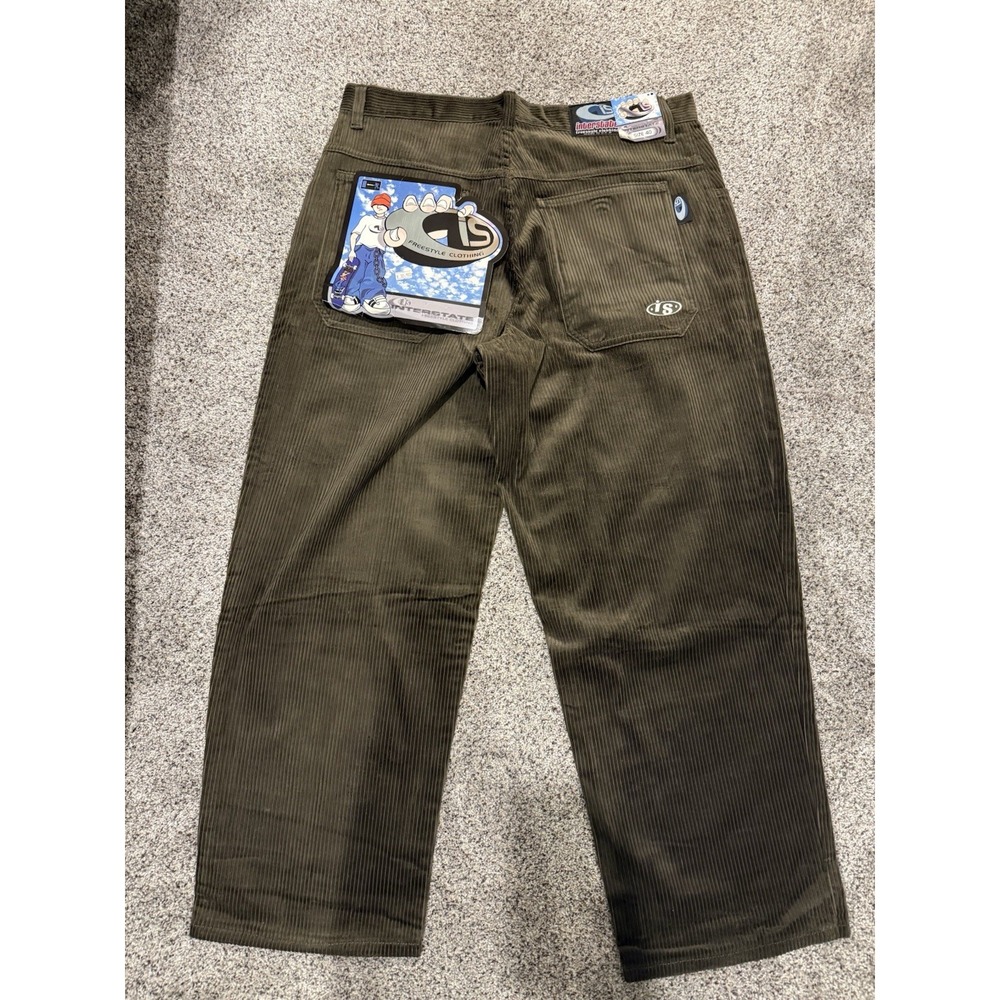 Vintage Interstate Brown Corduroy Pants Baggy Size40 Deadstock NWT 90s Y2K Skate